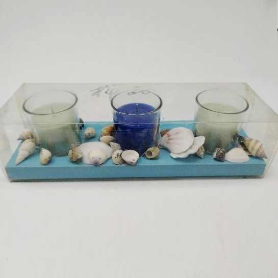 Glass candle set